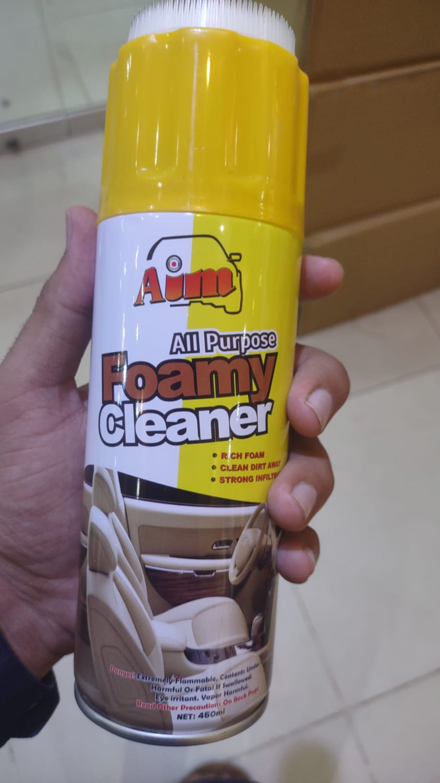 Aim MULTI-PURPOSE FOAM CLEANER SPRAY for car seats roof, sofa and household items - 460 ML - Image 3