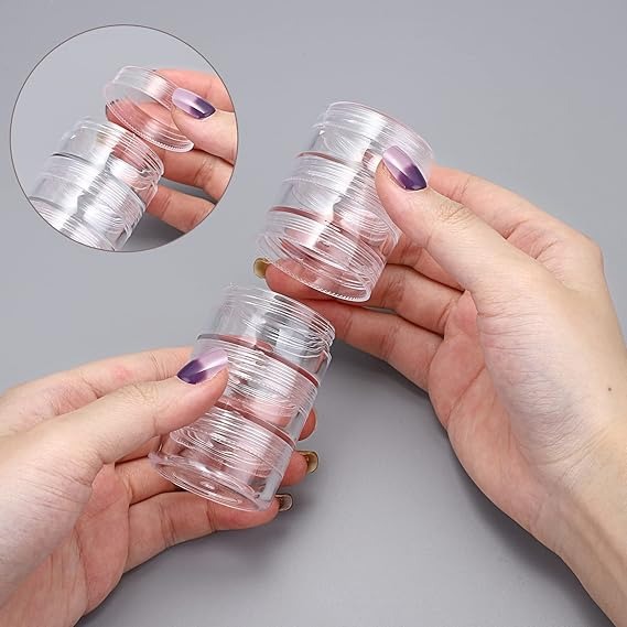 Transparent Co Joined Round Jewelry Makeup Storage Box Container | Bracelet, Earring Round Plastic Organizer - Image 7