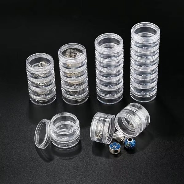 Transparent Co Joined Round Jewelry Makeup Storage Box Container | Bracelet, Earring Round Plastic Organizer - Image 6