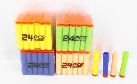 24 Pieces Soft Nerf Dart Stick-On Foam Nerf Bullets Nerf Canon Blasters Refill Darts - Multicolor Random Colors - Image 2