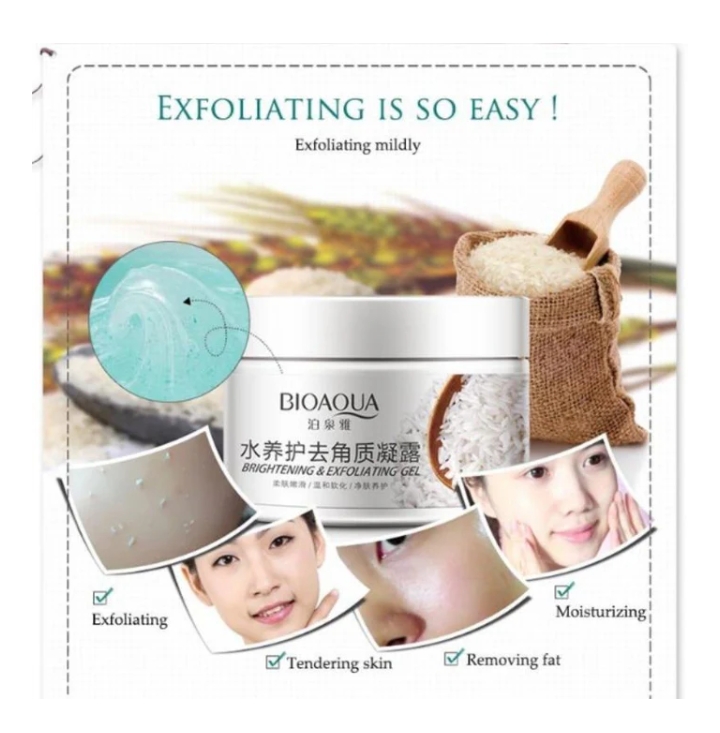 BIOAQUA Brightening & Exfoliating Rice Gel Face Scrub - Image 5