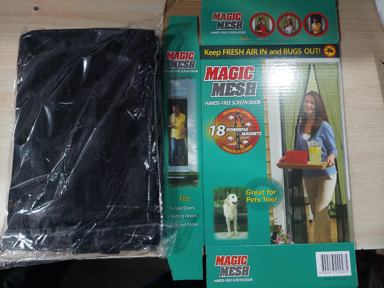 Magic Mesh Deluxe- Hands Free Magnetic Screen Door, Mesh Curtain Keeps Bugs Out - Image 2