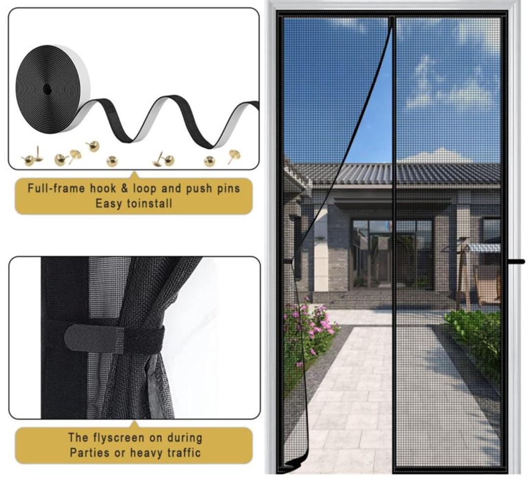 Magic Mesh Deluxe- Hands Free Magnetic Screen Door, Mesh Curtain Keeps Bugs Out - Image 4