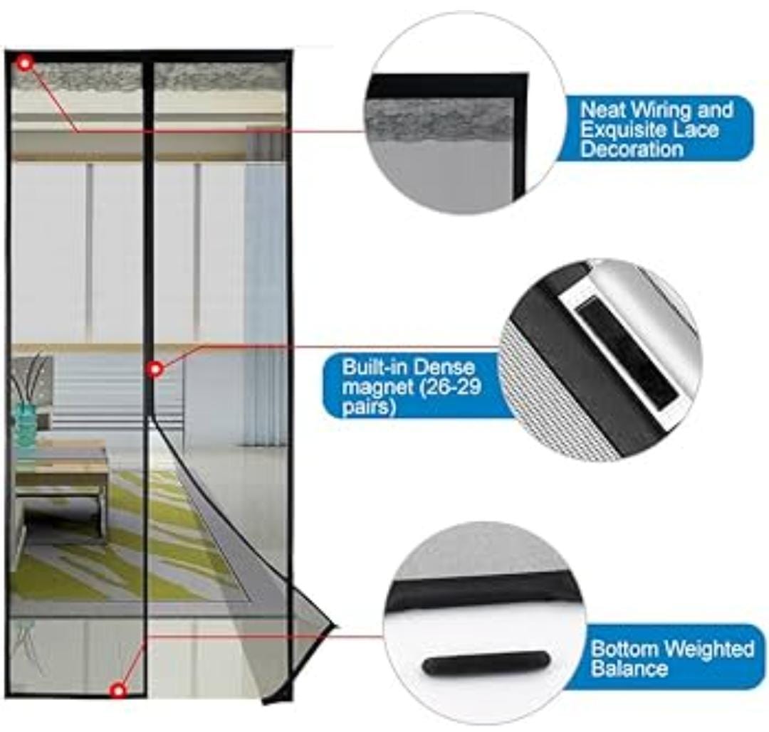 Magic Mesh Deluxe- Hands Free Magnetic Screen Door, Mesh Curtain Keeps Bugs Out - Image 7