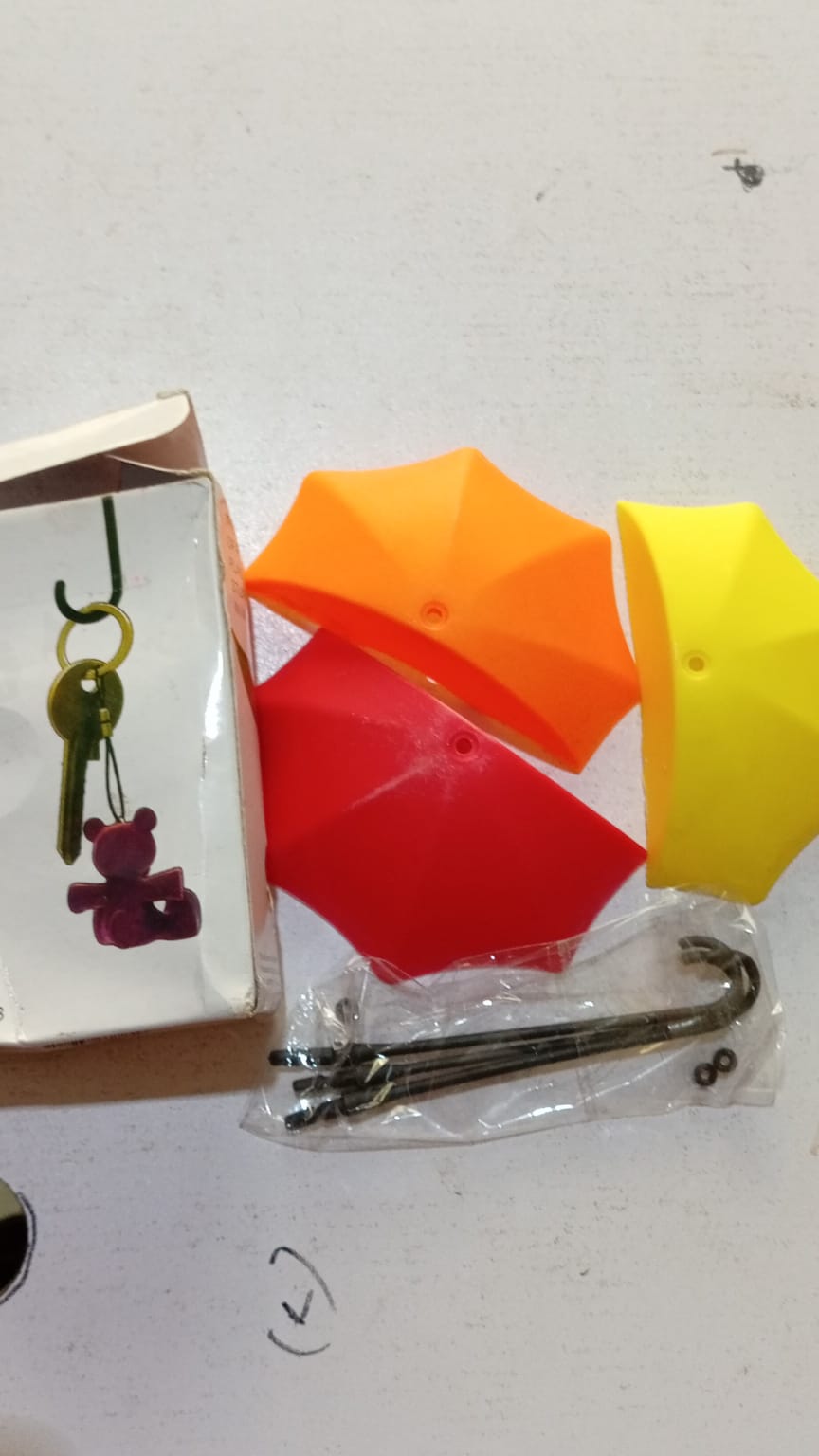 (NW000239) Pack of 3 - Umbrella Hooks | Key Jewelry Glasses etc Holder  (Random color) - Image 2