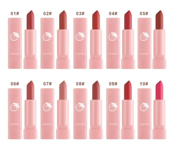Dragon Ranee 10 Pieces Velvet Matte Pink Lipstick Set | Long Lasting Makeup Waterproof Lip Gloss for Girls & Womens - Image 2