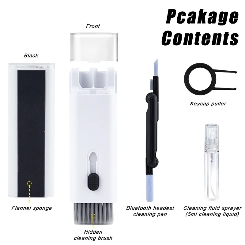 7 In 1 Kit Scalable Keyboard Cleaner Brush Earphone Cleaning Pen Cleaner Multifunction cleaning brush (random colors) - Image 13