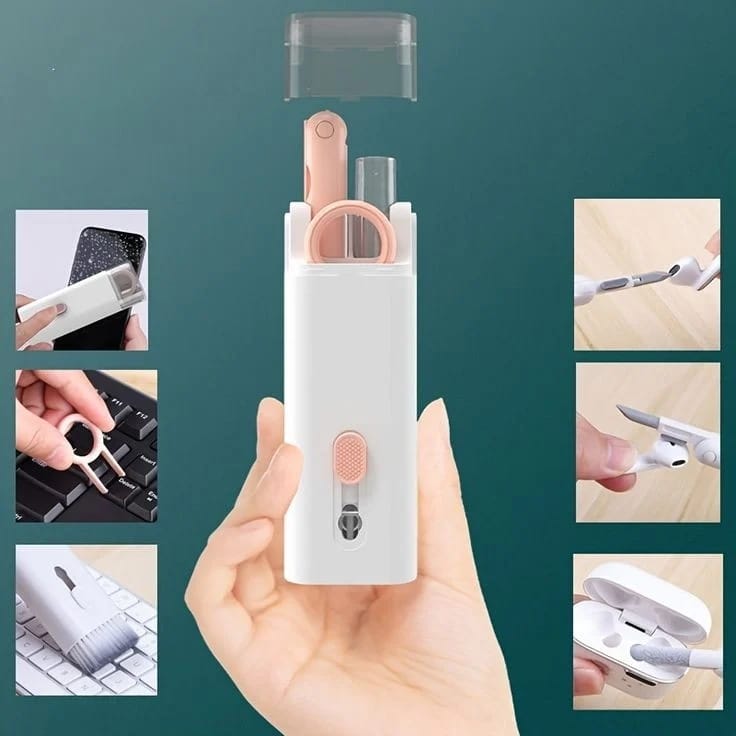 7 In 1 Kit Scalable Keyboard Cleaner Brush Earphone Cleaning Pen Cleaner Multifunction cleaning brush (random colors) - Image 19