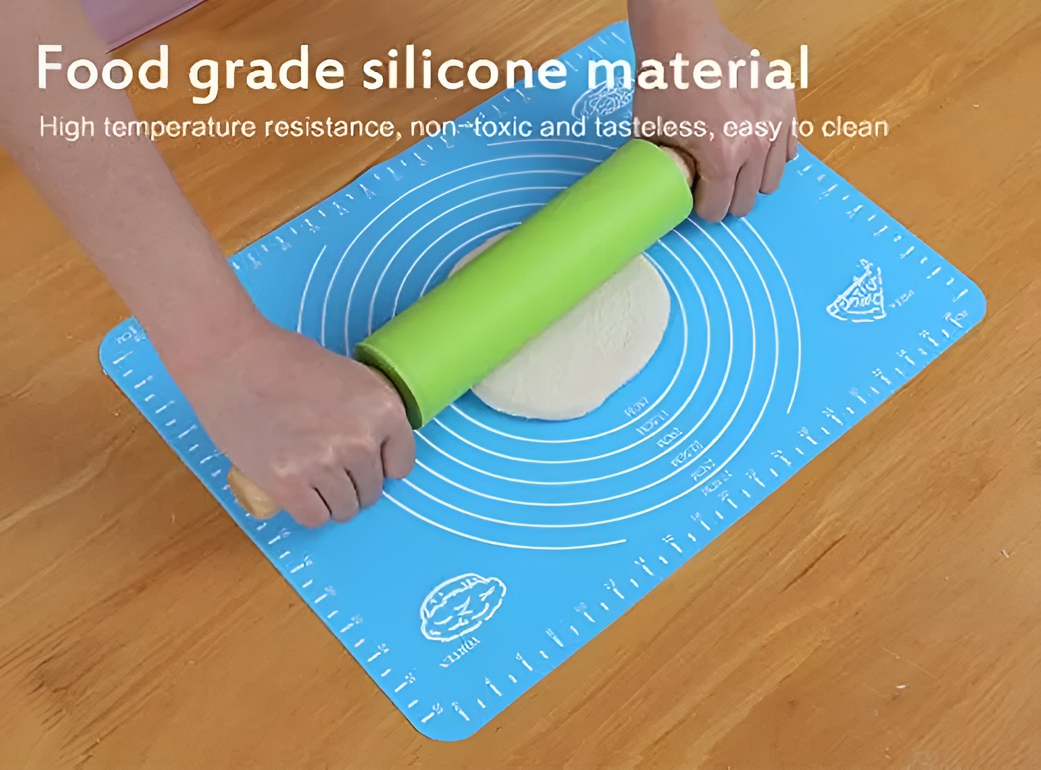 Silicone Baking Mat With Measurements Heat Resistant Cookie Sheet Oven Liner | Non Stick Flour Rolling Mat | Baking Mat Kneading Dough Pad (Random Color) - Image 12