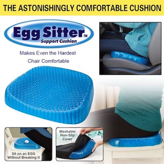 (With black cover) - Non Slip Egg Sitter Gel Seat Cushion Soft Sitting Support Pad Cushion for Car and Office Chair Seat Pads Breathable Honeycomb Bike seat foam - Image 5