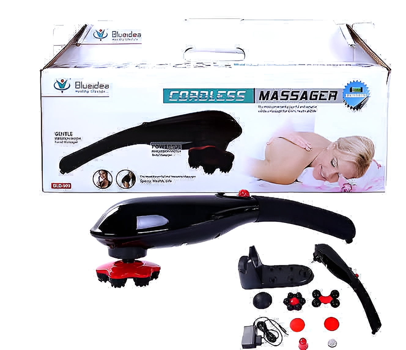 Blue idea Rechargeable Cordless Massager with different heads | Deep Massager for Muscles Neck Cordless Electric Body Massager - Image 11