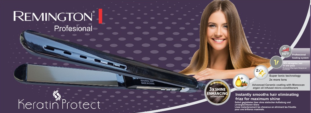 Remington Professional Keratin Protect Hair Straightner with morrocan argon oil Model No R-S(1016)