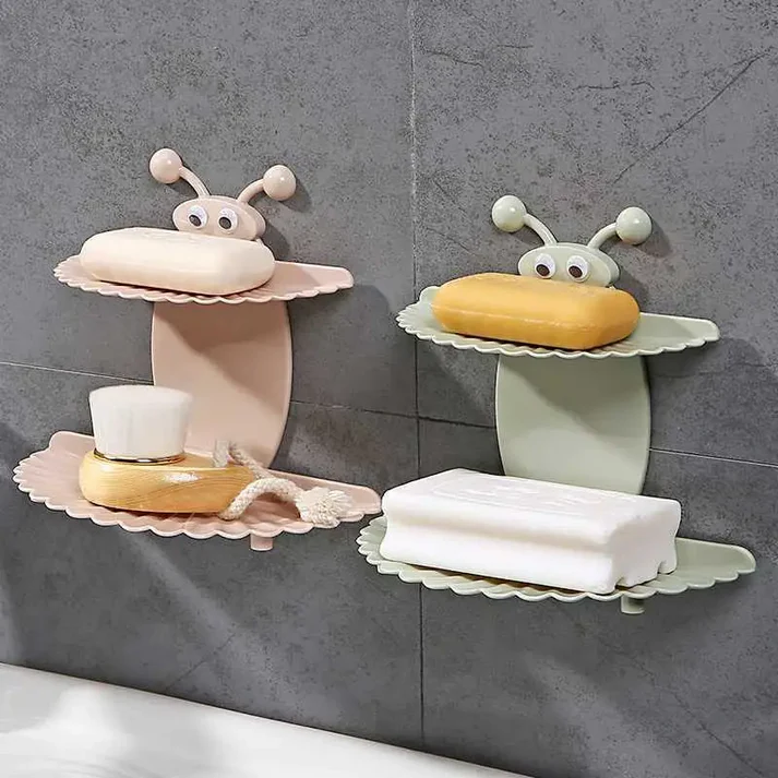 Self Adhesive Double-layer Soap Holder (Random color)