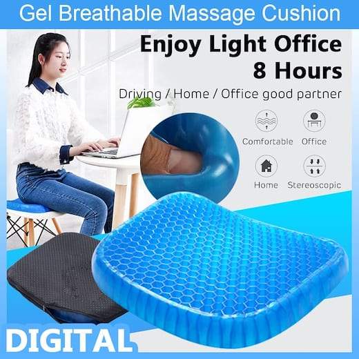(With black cover) - Non Slip Egg Sitter Gel Seat Cushion Soft Sitting Support Pad Cushion for Car and Office Chair Seat Pads Breathable Honeycomb Bike seat foam - Image 4
