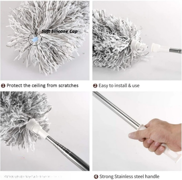 Extendable Telescope Microfiber Duster Long Handle For Cleaning Dust, Dirt And Stains - Image 8