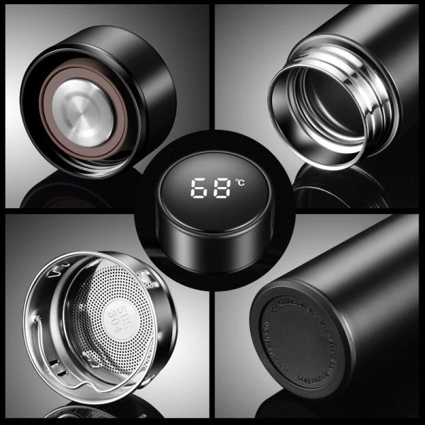 Temperature Display Vacuum Insulated Water Bottle Thermo Flask Made of Premium Stainless Steel Coffee Cup (Random Color) - Image 3