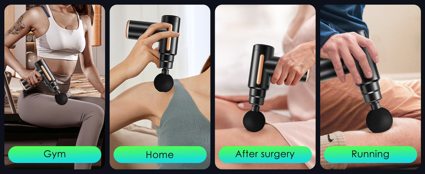Massage Gun Deep Tissue, Handheld Muscle Massager with 4 Massage Heads, Super Quiet Massage Gun for Muscle Pain Relief Relax Recovery - Image 10