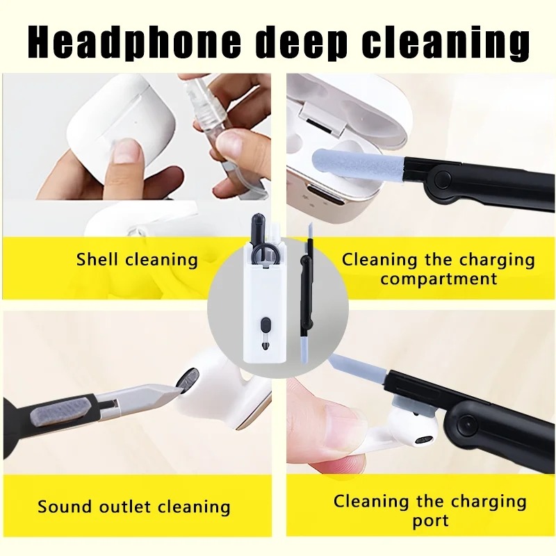 7 In 1 Kit Scalable Keyboard Cleaner Brush Earphone Cleaning Pen Cleaner Multifunction cleaning brush (random colors) - Image 9