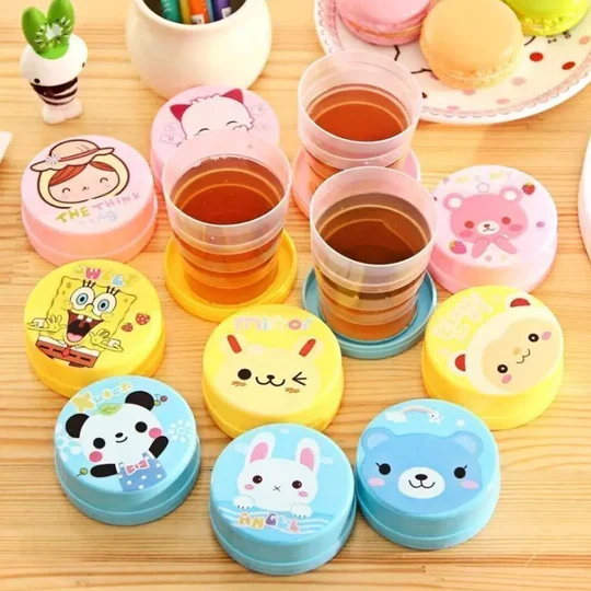 Folding Collapsible Magic Water Cup & Mug Glass for Kids, Travel & Outdoors - 1 Pc (Random color & Character) - Image 5