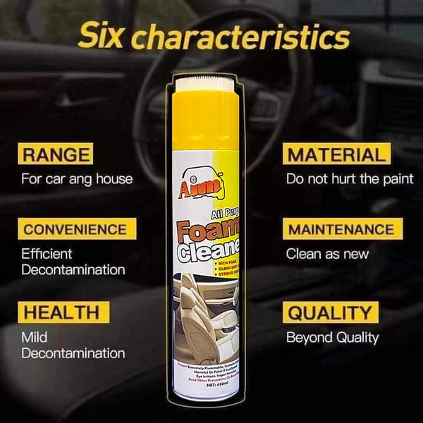 Aim MULTI-PURPOSE FOAM CLEANER SPRAY for car seats roof, sofa and household items - 460 ML - Image 10