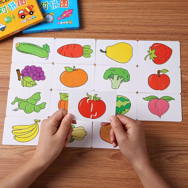 32 Pcs Montessori Toddler Card Matching Education Puzzle Toy Cartoon Jigsaw (Random shape Puzzle) - Image 8