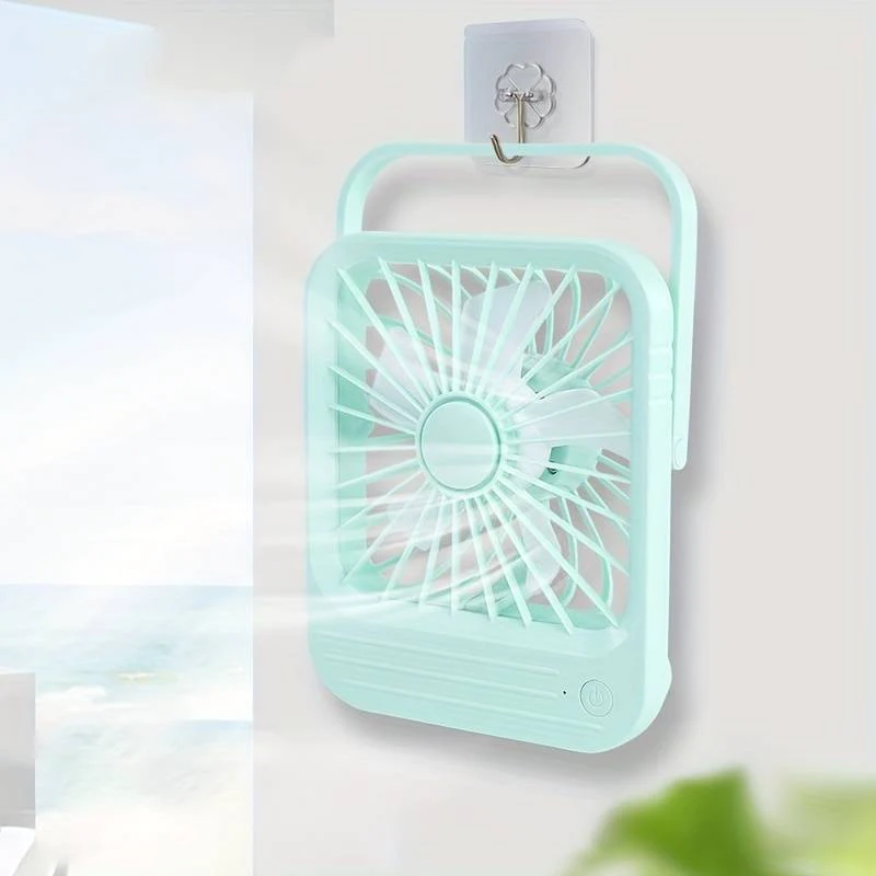Quite Hanging Desk Fan, Mini USB Rechargeable Fan, Quiet Mini Desktop Cooling Fan for Indoor Outdoor(random color ) - Image 5