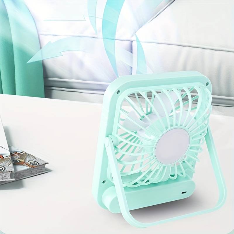 Quite Hanging Desk Fan, Mini USB Rechargeable Fan, Quiet Mini Desktop Cooling Fan for Indoor Outdoor(random color ) - Image 4