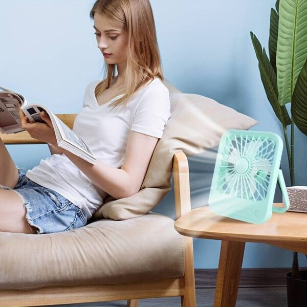 Quite Hanging Desk Fan, Mini USB Rechargeable Fan, Quiet Mini Desktop Cooling Fan for Indoor Outdoor(random color ) - Image 3