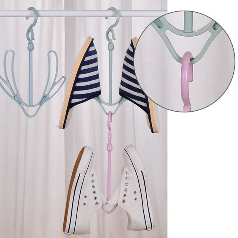 Shoe drying stand | Hanging Racks for Balcony, Cabinet, Cup Board | Hook Racks Organizer (Pink) - Image 15